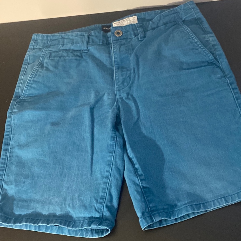 RVCA shorts 32 waist - tealish blue dyed denim